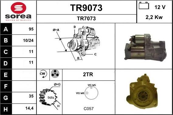 SNRA TR9073 - Démarreur cwaw.fr