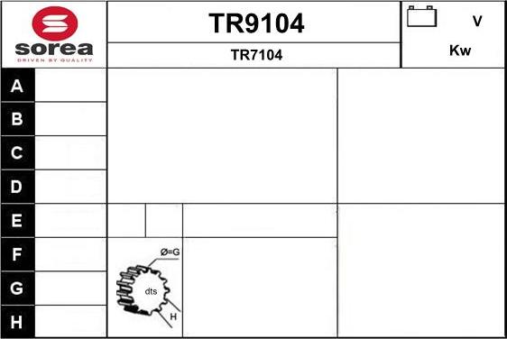 SNRA TR9104 - Démarreur cwaw.fr