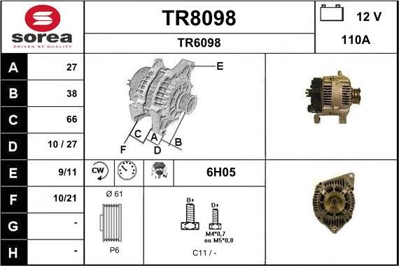 SNRA TR8098 - Alternateur cwaw.fr