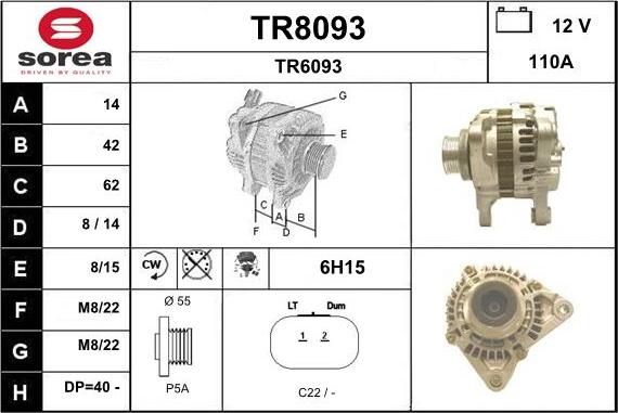 SNRA TR8093 - Alternateur cwaw.fr