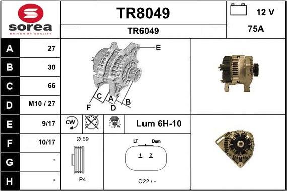 SNRA TR8049 - Alternateur cwaw.fr