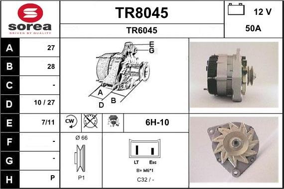 SNRA TR8045 - Alternateur cwaw.fr