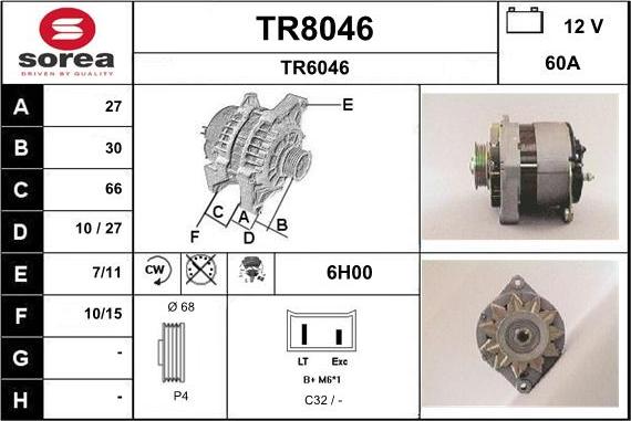 SNRA TR8046 - Alternateur cwaw.fr