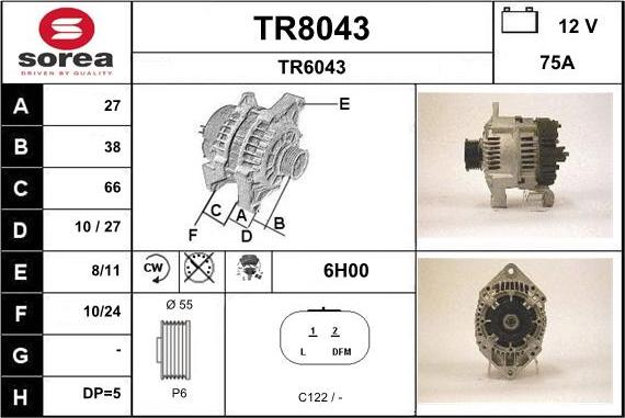 SNRA TR8043 - Alternateur cwaw.fr