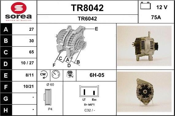 SNRA TR8042 - Alternateur cwaw.fr