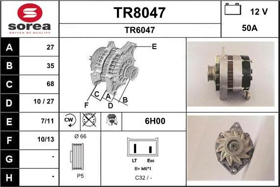 SNRA TR8047 - Alternateur cwaw.fr