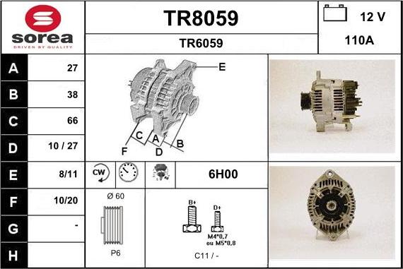 SNRA TR8059 - Alternateur cwaw.fr