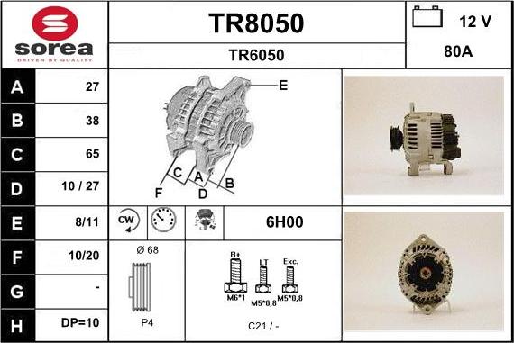 SNRA TR8050 - Alternateur cwaw.fr