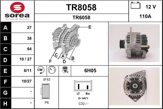 SNRA TR8058 - Alternateur cwaw.fr