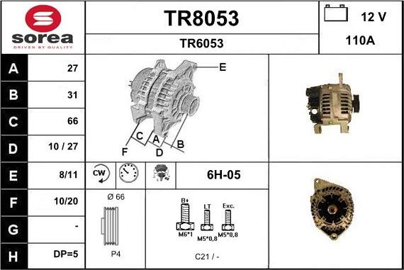 SNRA TR8053 - Alternateur cwaw.fr