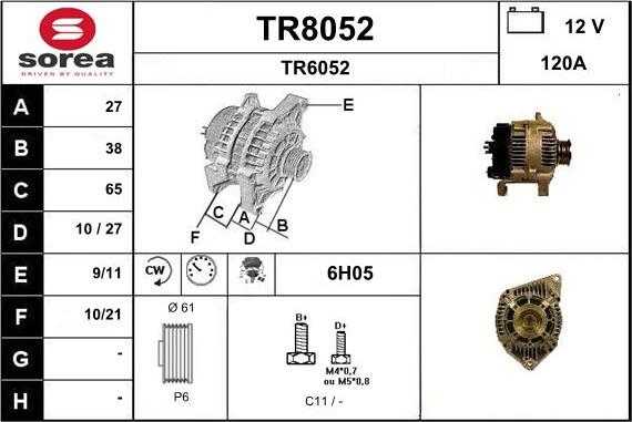 SNRA TR8052 - Alternateur cwaw.fr