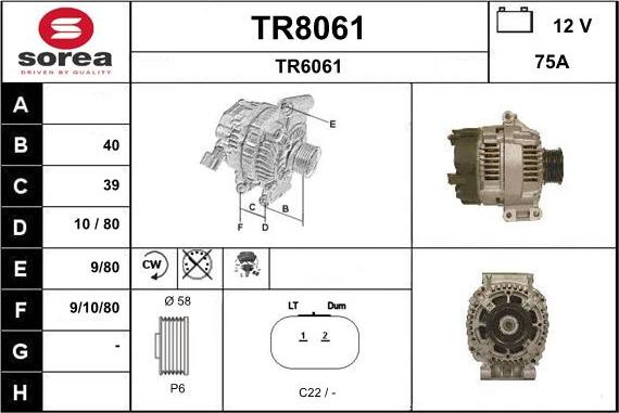 SNRA TR8061 - Alternateur cwaw.fr