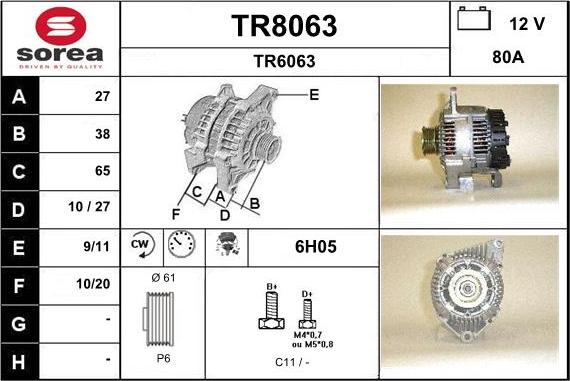 SNRA TR8063 - Alternateur cwaw.fr