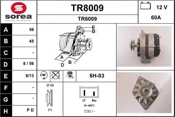 SNRA TR8009 - Alternateur cwaw.fr