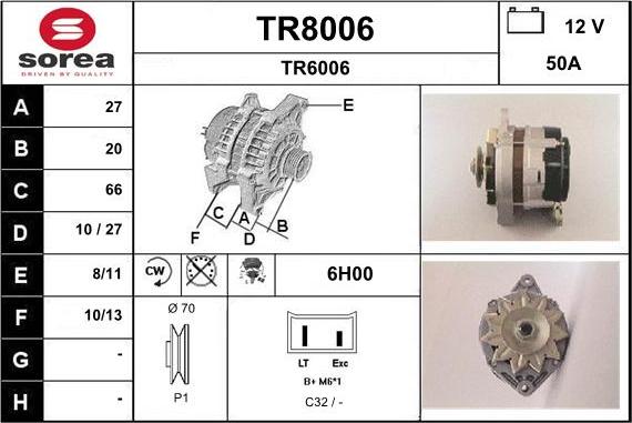 SNRA TR8006 - Alternateur cwaw.fr