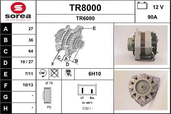 SNRA TR8000 - Alternateur cwaw.fr