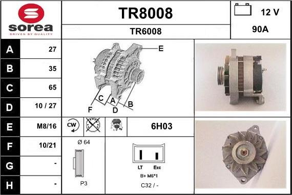 SNRA TR8008 - Alternateur cwaw.fr