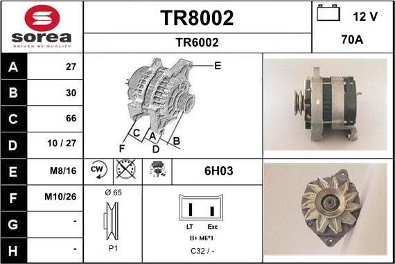 SNRA TR8002 - Alternateur cwaw.fr