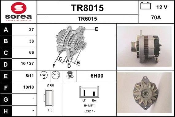 SNRA TR8015 - Alternateur cwaw.fr