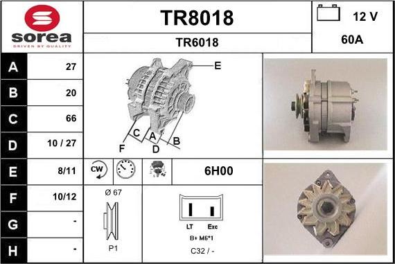 SNRA TR8018 - Alternateur cwaw.fr