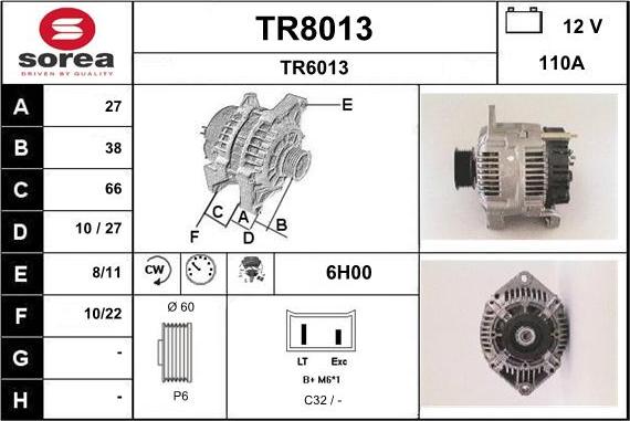 SNRA TR8013 - Alternateur cwaw.fr