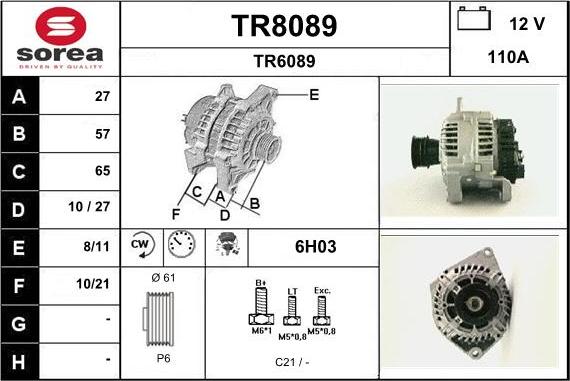 SNRA TR8089 - Alternateur cwaw.fr