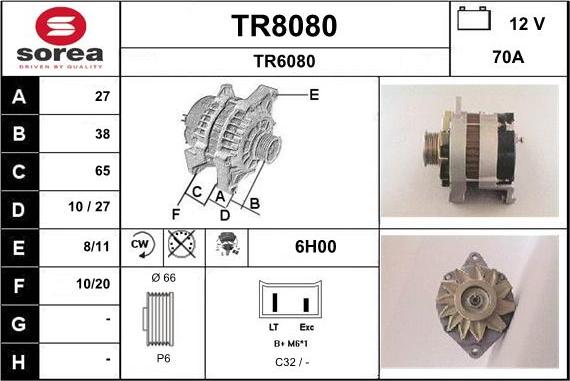 SNRA TR8080 - Alternateur cwaw.fr