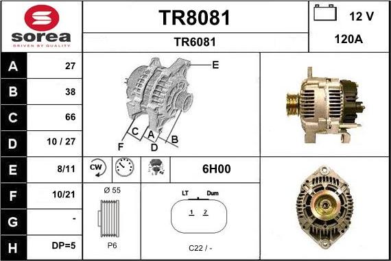 SNRA TR8081 - Alternateur cwaw.fr