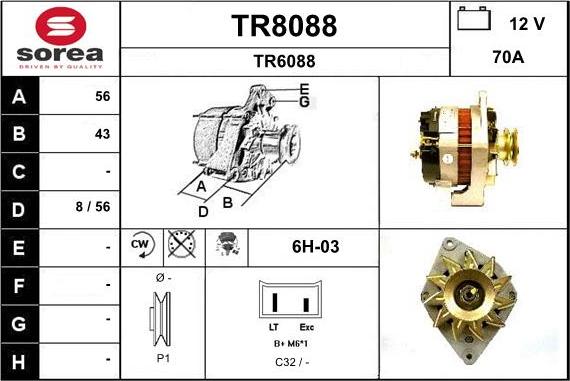 SNRA TR8088 - Alternateur cwaw.fr