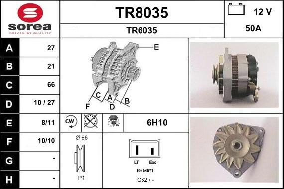 SNRA TR8035 - Alternateur cwaw.fr