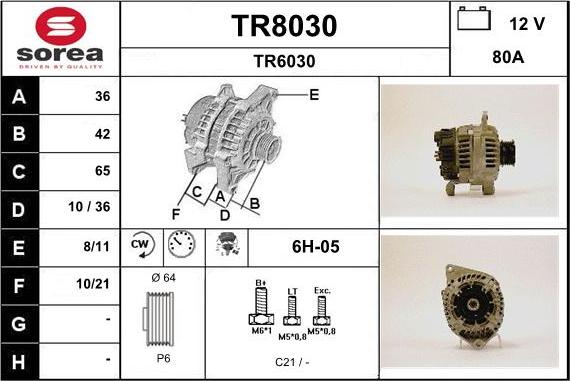 SNRA TR8030 - Alternateur cwaw.fr