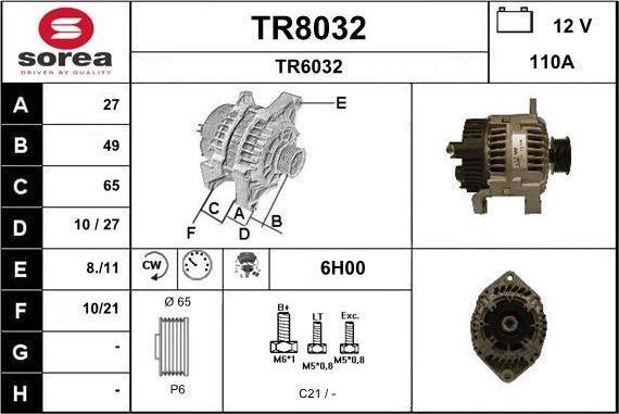 SNRA TR8032 - Alternateur cwaw.fr