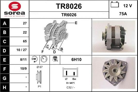 SNRA TR8026 - Alternateur cwaw.fr