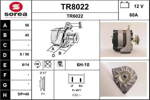 SNRA TR8022 - Alternateur cwaw.fr