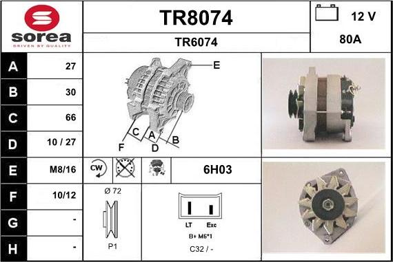 SNRA TR8074 - Alternateur cwaw.fr