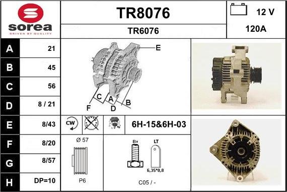 SNRA TR8076 - Alternateur cwaw.fr