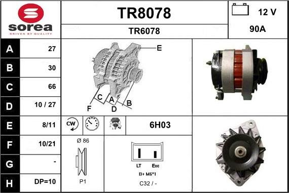 SNRA TR8078 - Alternateur cwaw.fr