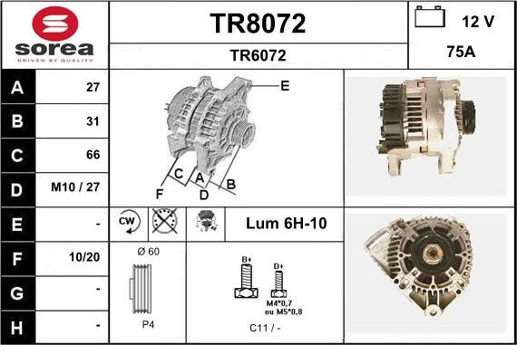 SNRA TR8072 - Alternateur cwaw.fr