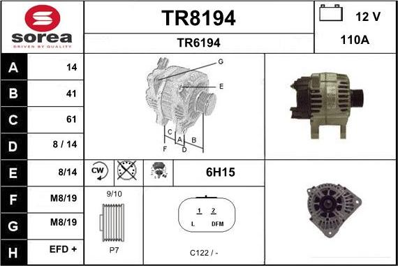 SNRA TR8194 - Alternateur cwaw.fr