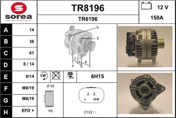 SNRA TR8196 - Alternateur cwaw.fr