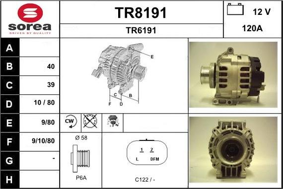 SNRA TR8191 - Alternateur cwaw.fr