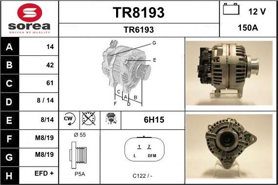 SNRA TR8193 - Alternateur cwaw.fr