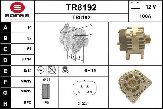 SNRA TR8192 - Alternateur cwaw.fr