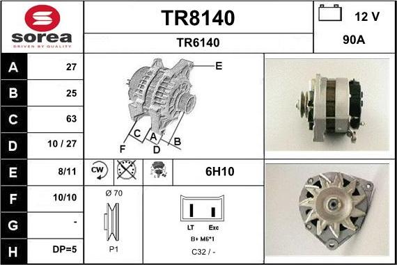 SNRA TR8140 - Alternateur cwaw.fr