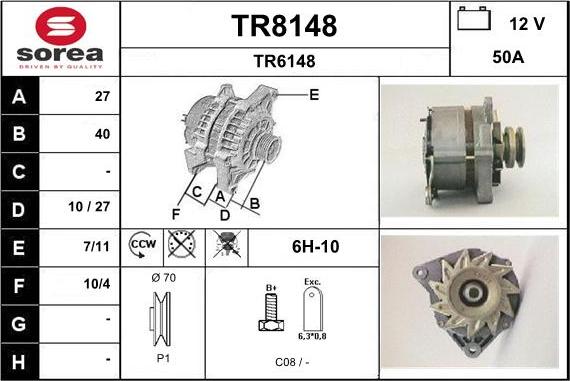 SNRA TR8148 - Alternateur cwaw.fr