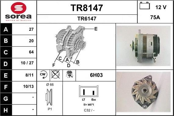 SNRA TR8147 - Alternateur cwaw.fr