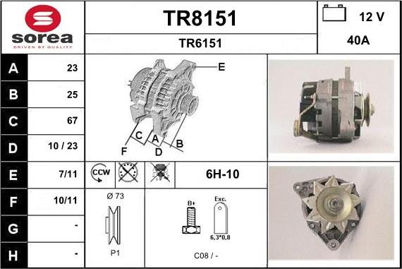 SNRA TR8151 - Alternateur cwaw.fr