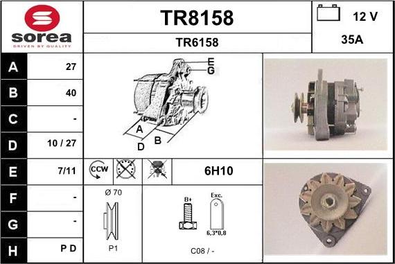 SNRA TR8158 - Alternateur cwaw.fr