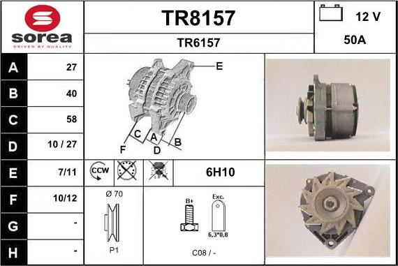 SNRA TR8157 - Alternateur cwaw.fr