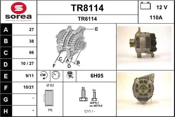 SNRA TR8114 - Alternateur cwaw.fr